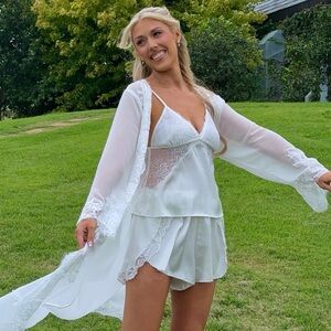 Abercrombie White PJ Set Cami & Shorts